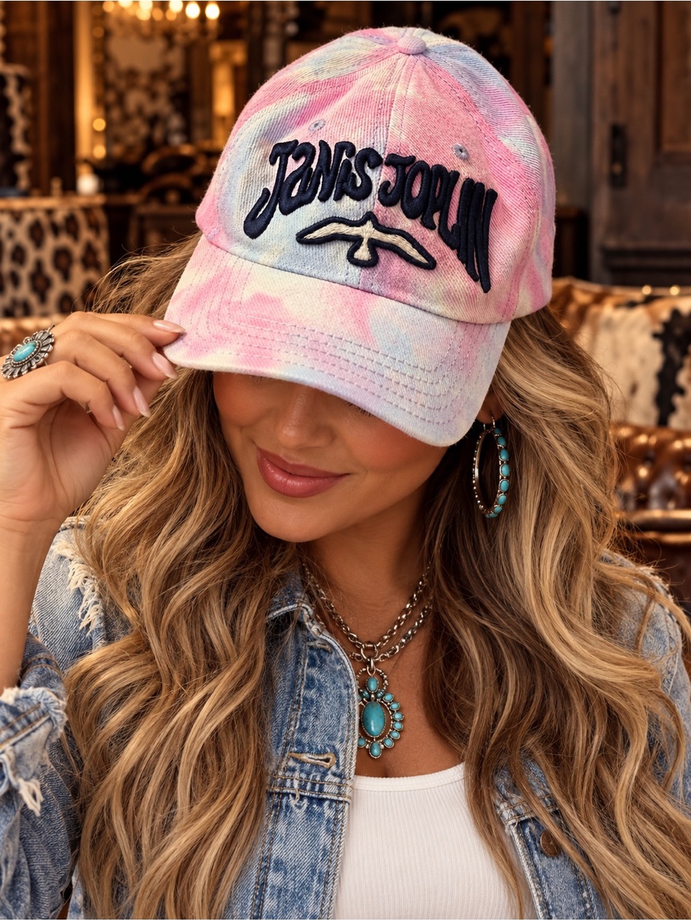 American Needle Johnstown Tie Dye Embroidered Baseball Cap Hat NWT